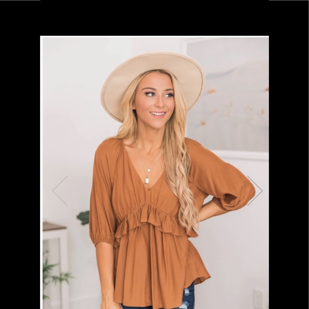 Light brown baby doll top